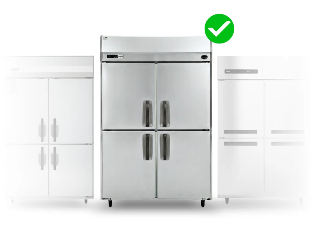 Commercial refrigerator selected from available stock