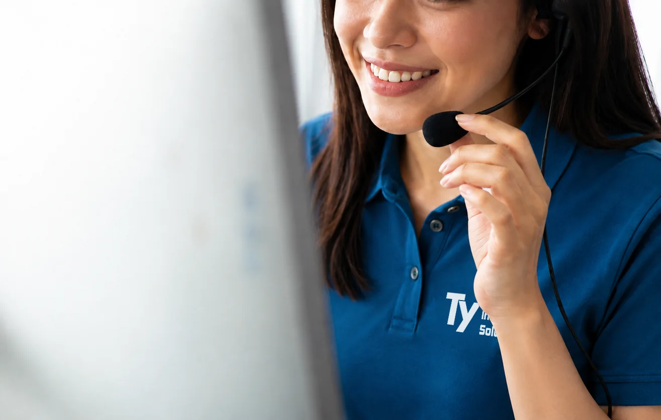 Customer support representative assisting a customer