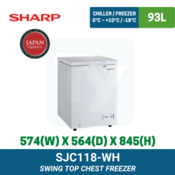SJC118-WH Sharp Swing Top Chest Freezer | TY Innovations
