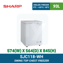 SJC118-WH Sharp Swing Top Chest Freezer | Ty Innovations