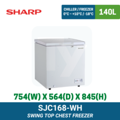 SJC168-WH Sharp Swing Top Chest Freezer | Ty Innovations