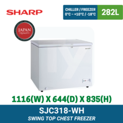 SJC318-WH Sharp Swing Top Chest Freezer | TY Innovations
