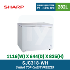 SJC318-WH Sharp Swing Top Chest Freezer | Ty Innovations
