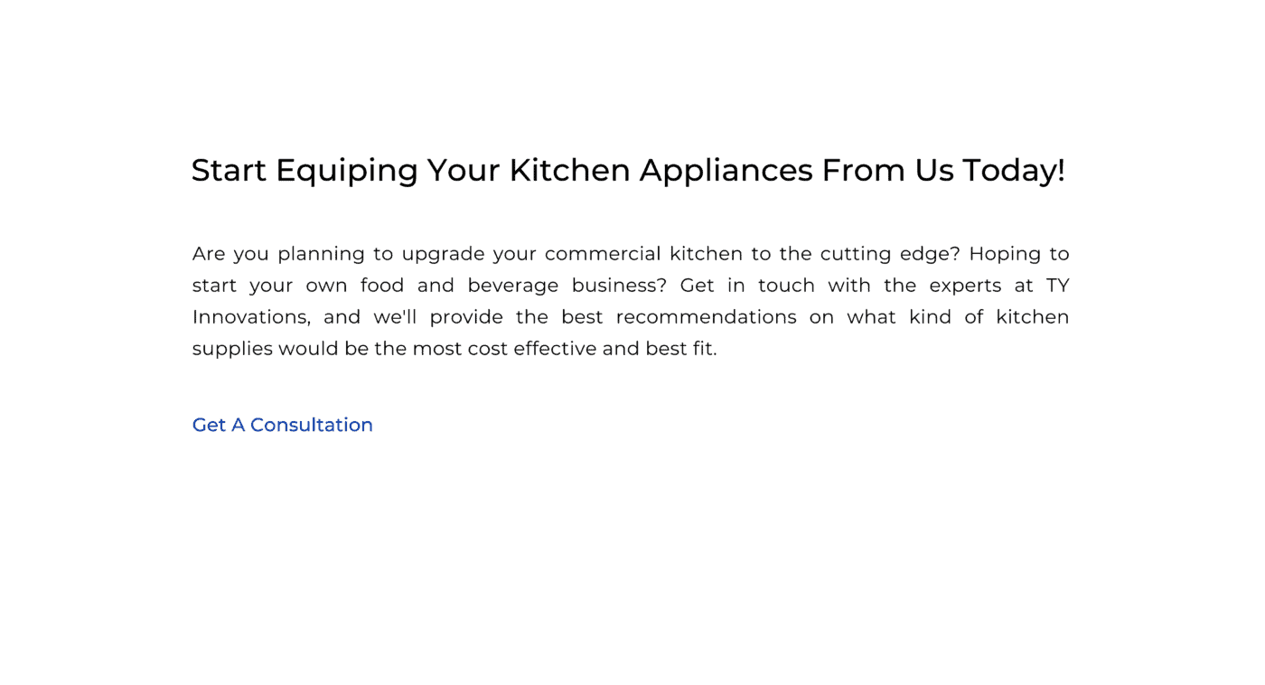 Start Equiping Your Kitchen Appliances From Us Today!