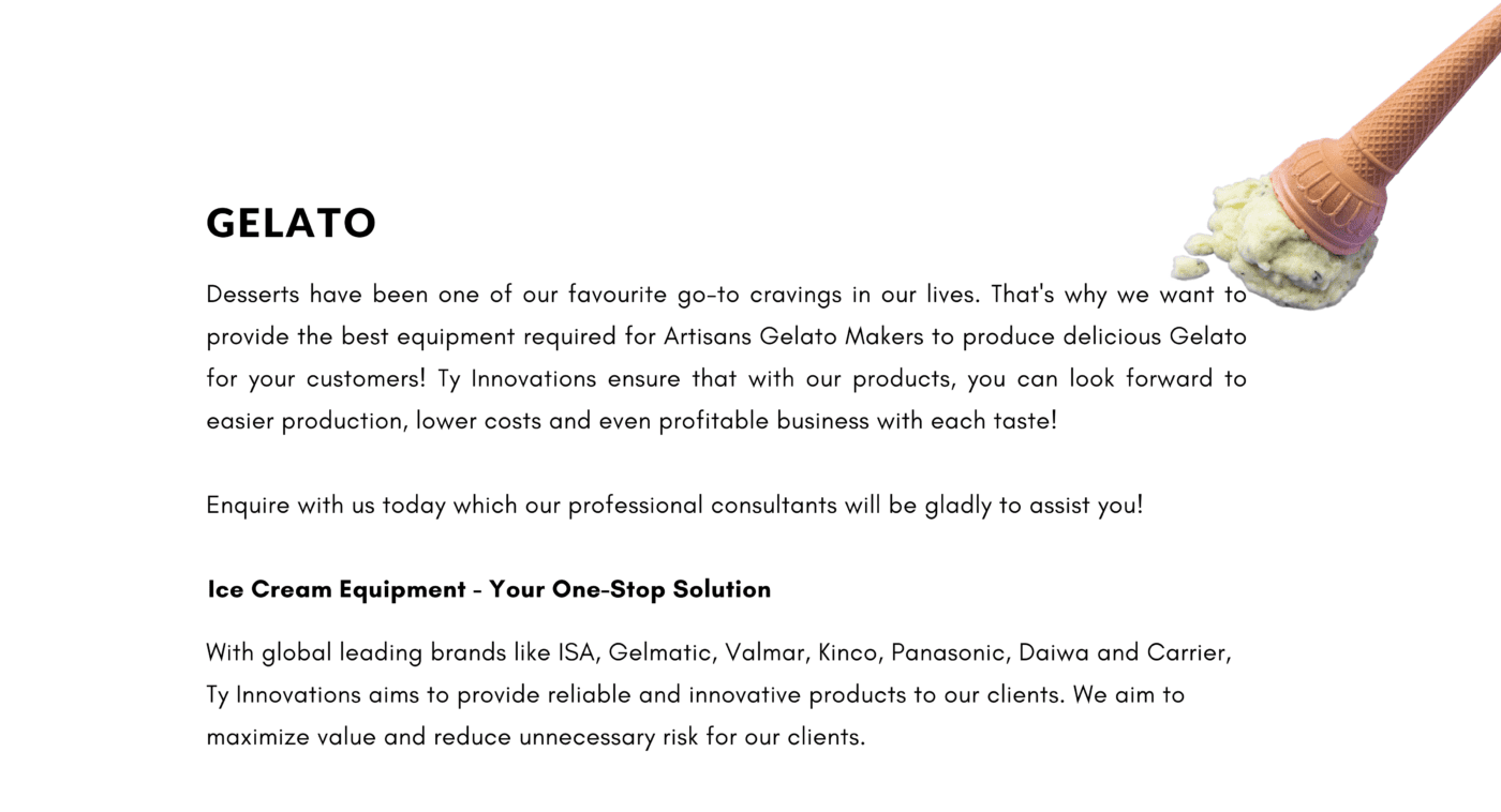 Gelato | Ty Innovations