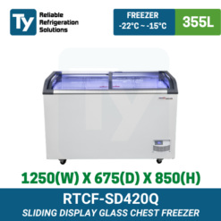 RTCF-SD420Q Sliding Display Glass Chest Freezer | TY Innovations