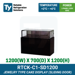 RTCK-C1-SD1200 Ty Cake Case Display - Black | TY Innovations