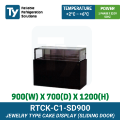 RTCK-C1-SD900 Ty Cake Case Display - Black | TY Innovations