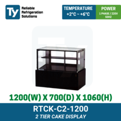 RTCK-C2-1200 Ty Cake Case Display - Black | TY Innovations