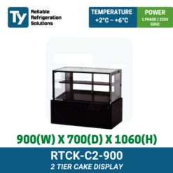 RTCK-C2-900 Ty Cake Case Display - Black | TY Innovations