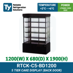 RTCK-C5-BD1200 Ty Cake Case Display - Black | TY Innovations