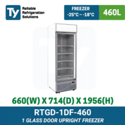 RTGD-1DF-460 Glass Display Upright Freezer | TY Innovations