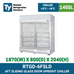 RTGD-6FSLD Glass Display Upright Chiller | TY Innovations