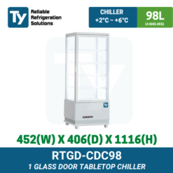 RTGD-CDC98 Glass Display Countertop Chiller | TY Innovations
