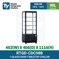 RTGD-CDC98B Glass Display Countertop Chiller | TY Innovations