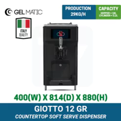 GIOTTO-12-GR (Black) Gelmatic Countertop Soft Serve Dispenser | TY Innovations